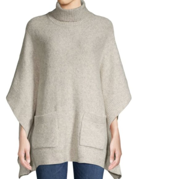 Michael Kors heather gray turtleneck poncho sweater, NWOT, XS - Picture 1 of 16